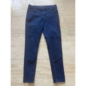 Pink Diamond Women Skinny Jeans 14 Blue Denim Low Rise Jewel Button Dark Wash‎